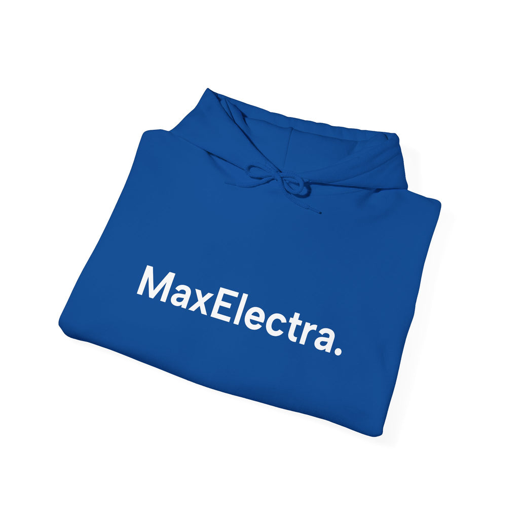 MaxElectra Logo Hoodie — Minimal Black Streetwear Pullover