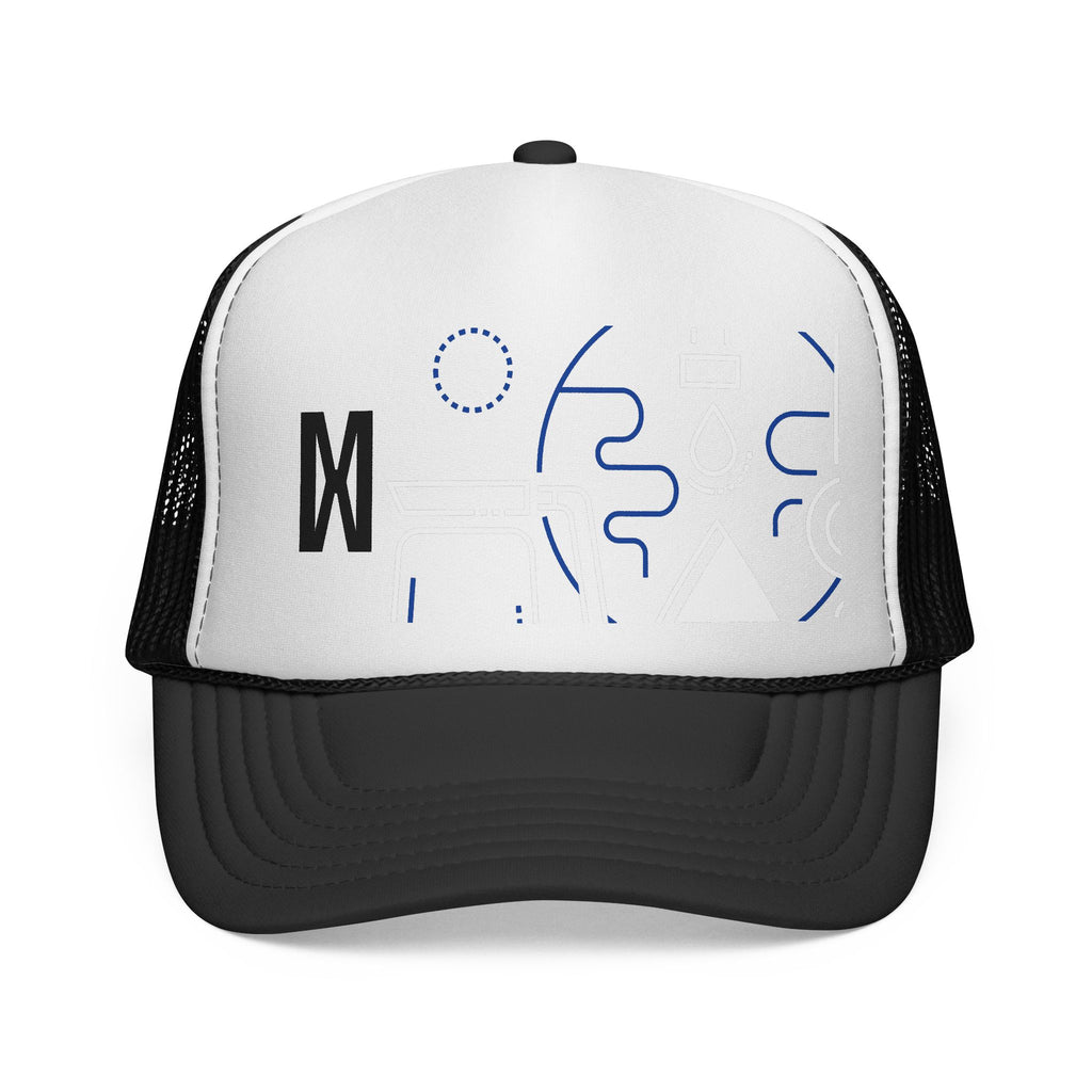 Trucker Cap — Minimalist Tech Symbols Mesh Hat