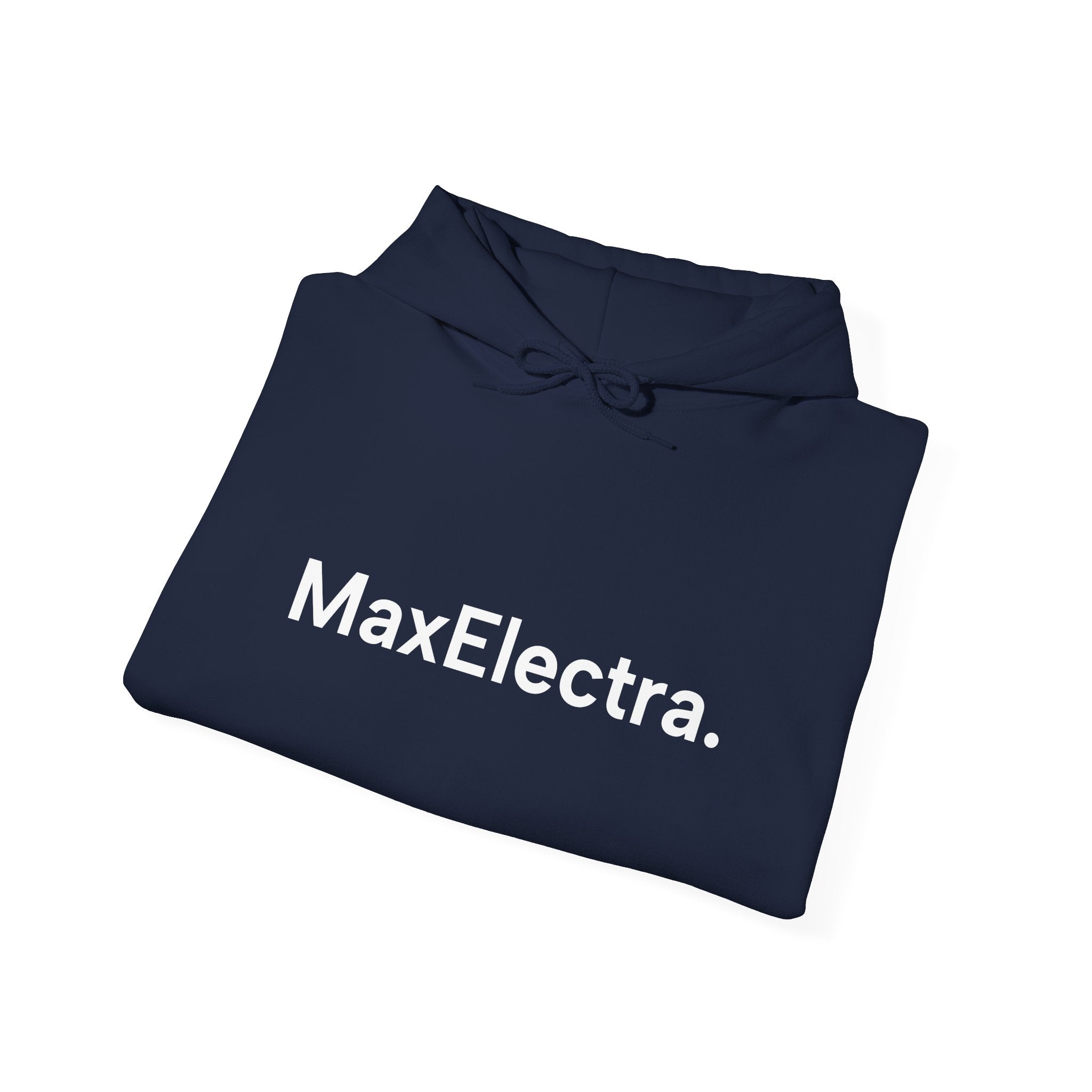 MaxElectra Logo Hoodie — Minimal Black Streetwear Pullover