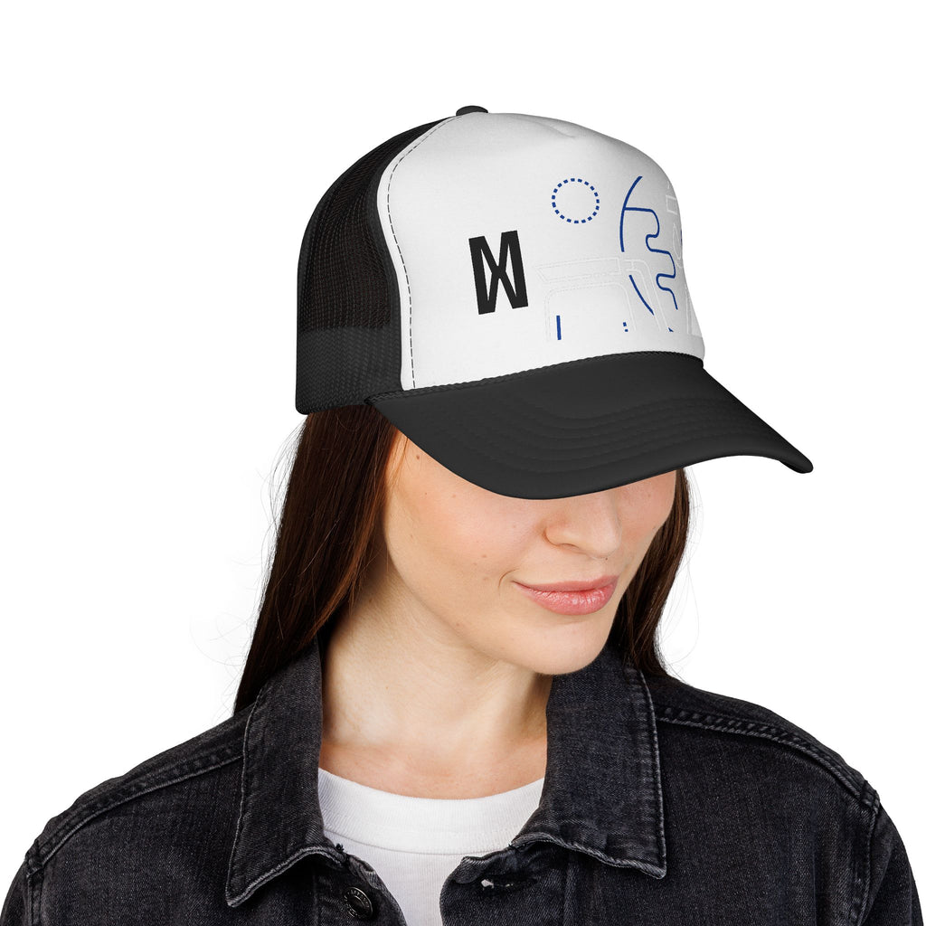 Trucker Cap — Minimalist Tech Symbols Mesh Hat