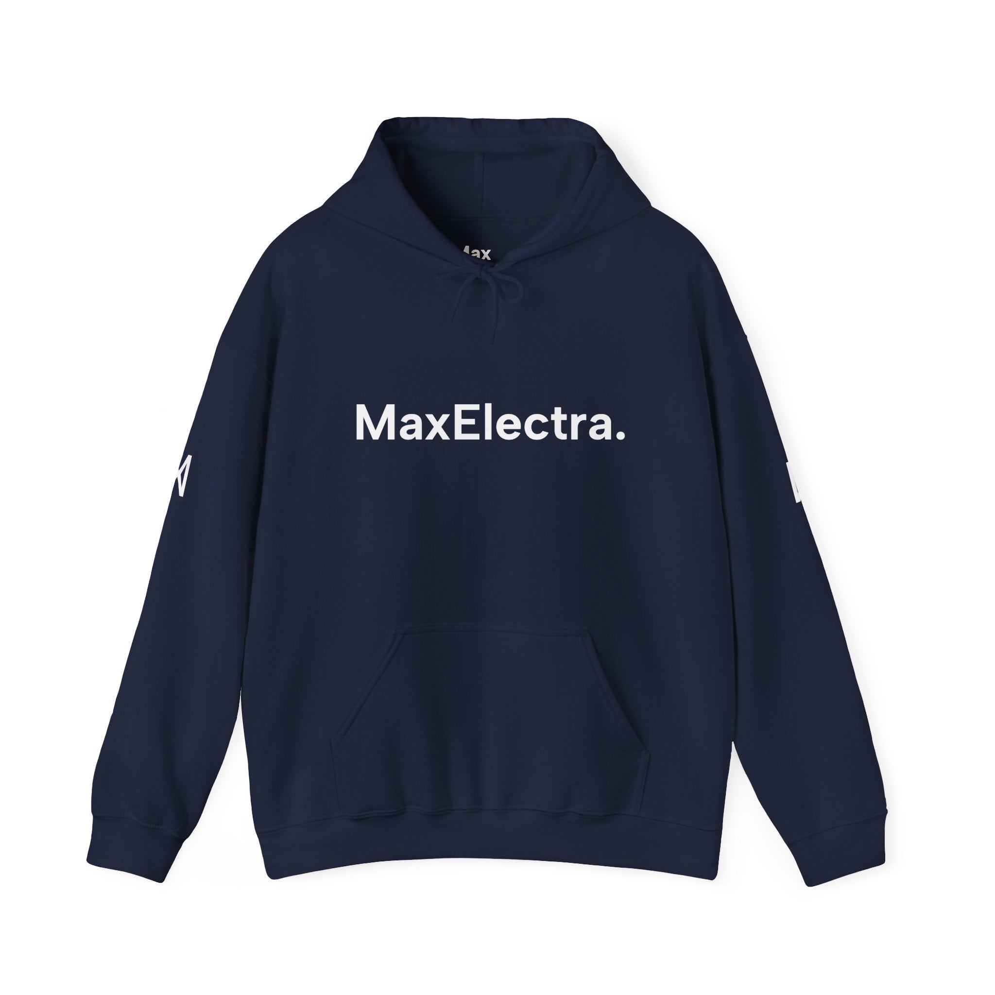 MaxElectra Logo Hoodie — Minimal Black Streetwear Pullover