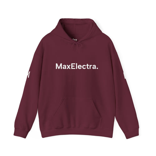 MaxElectra Logo Hoodie — Minimal Black Streetwear Pullover