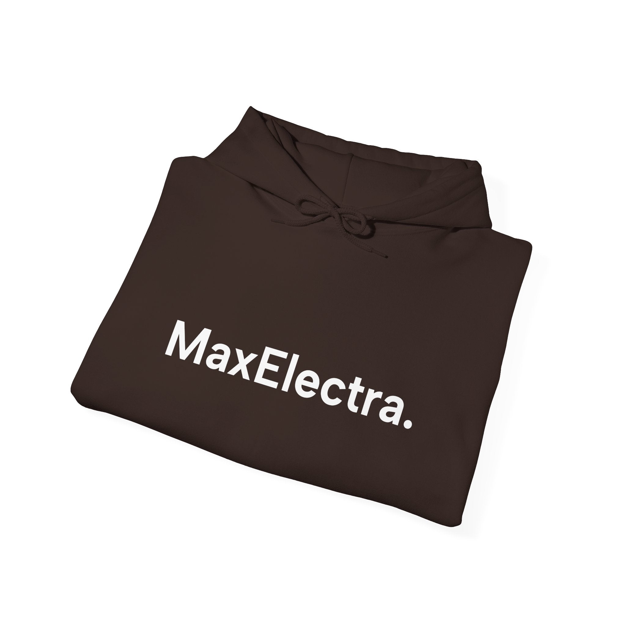 MaxElectra Logo Hoodie — Minimal Black Streetwear Pullover