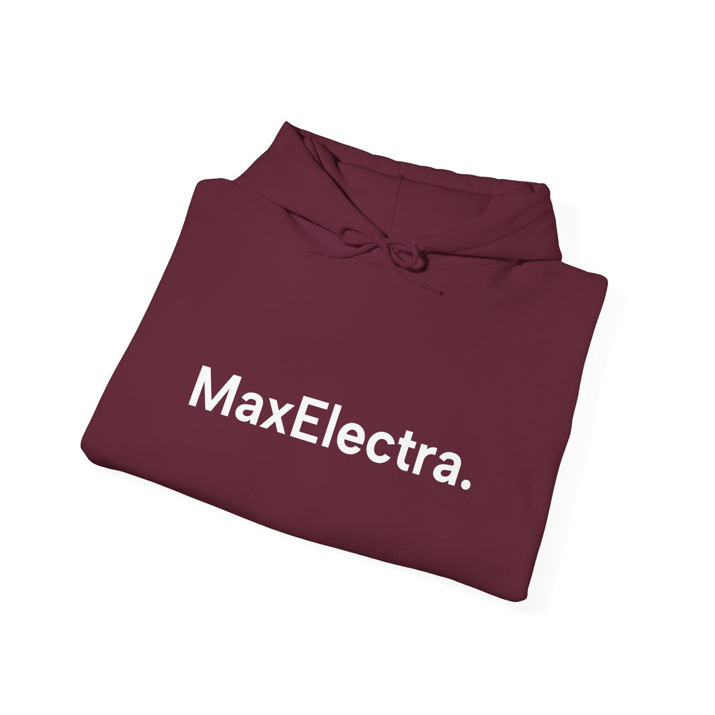 MaxElectra Logo Hoodie — Minimal Black Streetwear Pullover